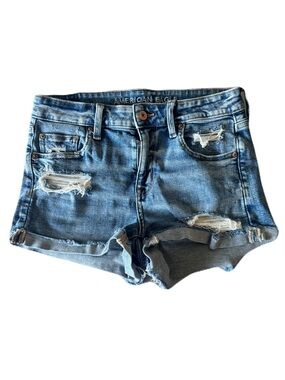 American Eagle Hi-Rise Shortie Women's Stretch Distressed Shorts